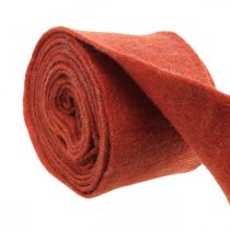 Produkt Taśma filcowa, potówka, filc wełniany czerwony, złoty połysk 15cm 5m