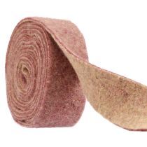 Produkt Wstążka filcowa wełniana wstążka dekoracyjna wino czerwona beżowa 7,5cm 5m