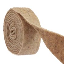Produkt Wstążka filcowa wełniana wstążka dekoracyjna brązowy beżowy filc wełniany 7,5cm 5m