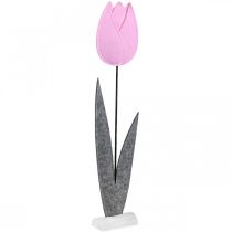 Filcowy kwiat filcowy kwiat dekoracyjny tulipan różowy Dekoracja stołu wys. 68 cm