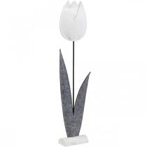 Filcowy kwiat filcowy kwiat deco biały tulipan W68cm
