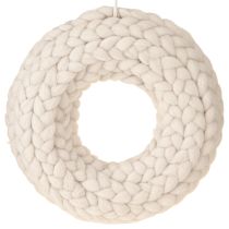 Produkt Wianek dekoracyjny filcowy do zawieszenia pleciony beżowy Ø25cm