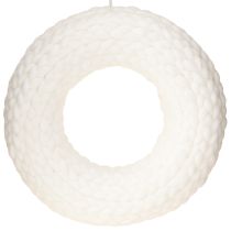 Produkt Wianek filcowy wełniany filc do zawieszania biały pleciony Ø30cm