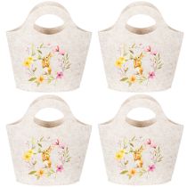 Produkt Torebka filcowa z uroczym zajączkiem wielkanocnym, idealna na wiosnę i lato, 27 cm, 4 sztuki