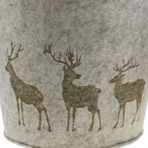 Dekoracje świąteczne Kosz filcowy okrągły Jeleń Planter 38cm/30cm Zestaw 2