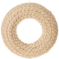 Produkt Wianek dekoracyjny z filcu wełnianego w kolorze jasnobrązowym do zawieszenia Ø30cm W4cm