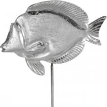 Ryba ozdobna, dekoracja morska, rybka z metalu srebrna, kolory naturalne wys.28,5cm