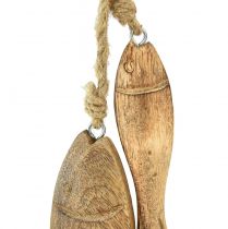 Produkt Ryba z drewna mango Drewniana ryba do zawieszenia naturalna 10/15cm