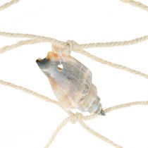 Morska sieć rybacka, siatka dekoracyjna z muszlami 100×120cm