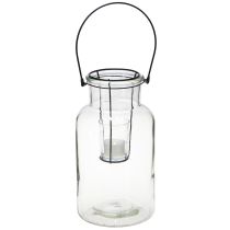 Produkt Latarnia dekoracyjna na butelkę szkło metal przezroczysty czarny Ø13cm