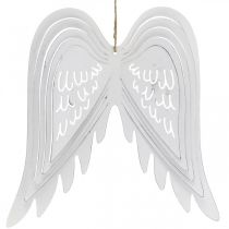 Skrzydła do zawieszenia, dekoracja adwentowa, skrzydła anioła wykonane z metalu w kolorze białym wys. 29,5cm szer. 28,5cm