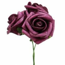 Produkt Róża piankowa Ø3,5cm fioletowa 48p