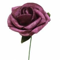 Produkt Róża piankowa Ø3,5cm fioletowa 48p