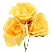 Róża piankowa Ø10cm Żółta 8szt
