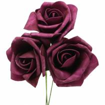 Produkt Róża piankowa Ø10cm fioletowa 8szt