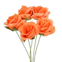 Róża piankowa Ø4,5cm Pomarańczowa 36szt