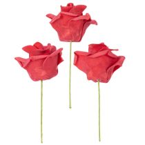 Produkt Sztuczny kwiat róży czerwonej z łodygą, 5cm, 100 szt.