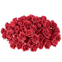 Produkt Sztuczny kwiat róży czerwonej z łodygą, 5cm, 100 szt.