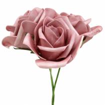 Róża piankowa Ø7,5cm stary róż 18szt