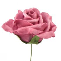 Produkt Róże piankowe na drucie mini różyczki stary róż Ø5cm 27szt
