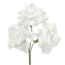 Produkt Róże piankowe białe Ø10cm 8szt