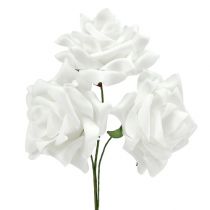 Produkt Róże piankowe białe Ø10cm 8 szt