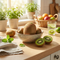 Produkt Kiwi sztuczny realistyczny owoc dekoracyjny 7,5 cm