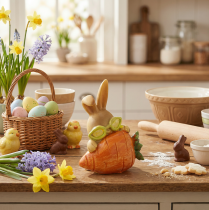 Produkt Dekoracyjny zając z marchewką, figurki dekoracyjne zajączka wielkanocnego, 6cm, 3 sztuki