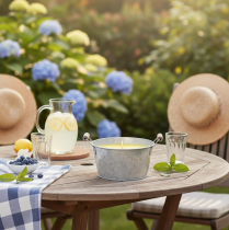 Produkt Świeca ogrodowa Citronella w wiaderku: nastrojowe oświetlenie i środek odstraszający owady, 15 cm