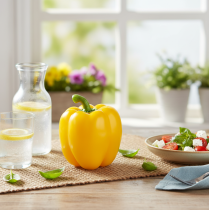 Produkt Manekin spożywczy, dekoracja, warzywa, papryka, żółty, wys. 10 cm