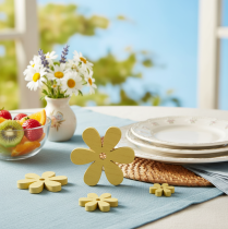 Produkt Dekoracja Scatter Drewno Żółte Kwiaty Letnia Dekoracja Stołu Ø2–6cm 20 szt.