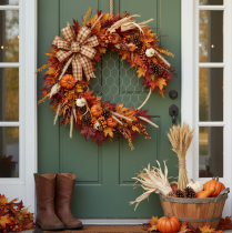 Produkt Pierścionek dekoracyjny boho metalowy, srebrny, Ø28cm z naturalną rafią, zestaw 4 sztuk - ozdoba wisząca, dekoracja ścienna