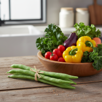 Produkt Fasolka dekoracyjna, sztuczne warzywa, zielona, Real Touch, 17 cm, 6 sztuk