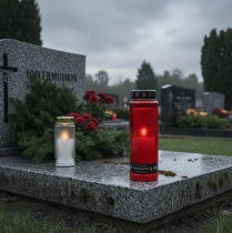 Produkt Motyw pokrywki świecy nagrobnej kwiat czerwony czarny 10 dni W27cm