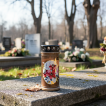 Produkt Znicze grobowe brązowe znicze kwiaty Ø7,5cm wys.16,5cm 6 szt.