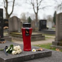 Produkt Znicze Plastik obracany Czerwony Ø11cm W25cm