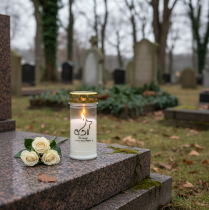 Produkt Świeca na grób dla psa dla zwierząt biała Ø7cm W16,5cm