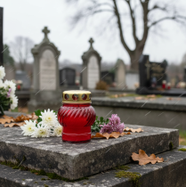 Produkt Świetlna szklana kula nagrobna Ø7,5cm W10cm 9 szt