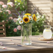 Produkt Wysoki szklany wazon, prosty szklany cylinder, idealny na wazon na kwiaty lub szkło dekoracyjne, 20 cm