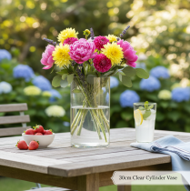 Produkt Wazon na kwiaty, smukły szklany cylinder, może być używany jako szklany wazon lub wysoki szklany wazon dekoracyjny, 30 cm