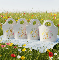Produkt Torebka filcowa z uroczym zajączkiem wielkanocnym, idealna na wiosnę i lato, 27 cm, 4 sztuki