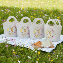Produkt Torebka filcowa z uroczym zajączkiem wielkanocnym, idealna na wiosnę i lato, 27 cm, 4 sztuki