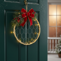 Produkt Dekoracyjne metalowe kółka wiszące z rafii, Ø20 cm, 4 sztuki, dekoracja ścienna w stylu boho, dekoracja okna