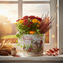 Produkt Okrągła metalowa doniczka Fresh Garden wys. 21 cm