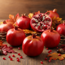 Produkt Granat ozdobny owoc sztuczna czerwona dekoracja okna 10,5cm