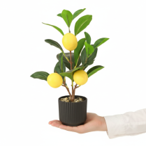 Produkt Sztuczna cytryna, dekoracja, doniczka 28 cm, zielono-żółta