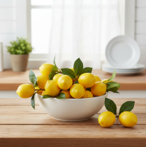Produkt Gałązka cytryny ozdobnej 16cm, owoce sztuczne 3szt.