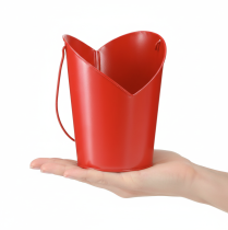 Produkt Doniczka metalowa serce z uchwytem czerwona Ø12cm wys. 15/9cm