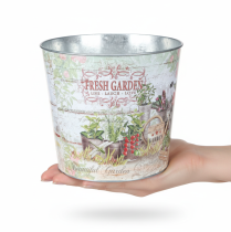 Produkt Metalowa doniczka Fresh Garden Kolorowa Vintage H18cm