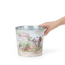 Produkt Okrągła metalowa doniczka Fresh Garden wys. 21 cm